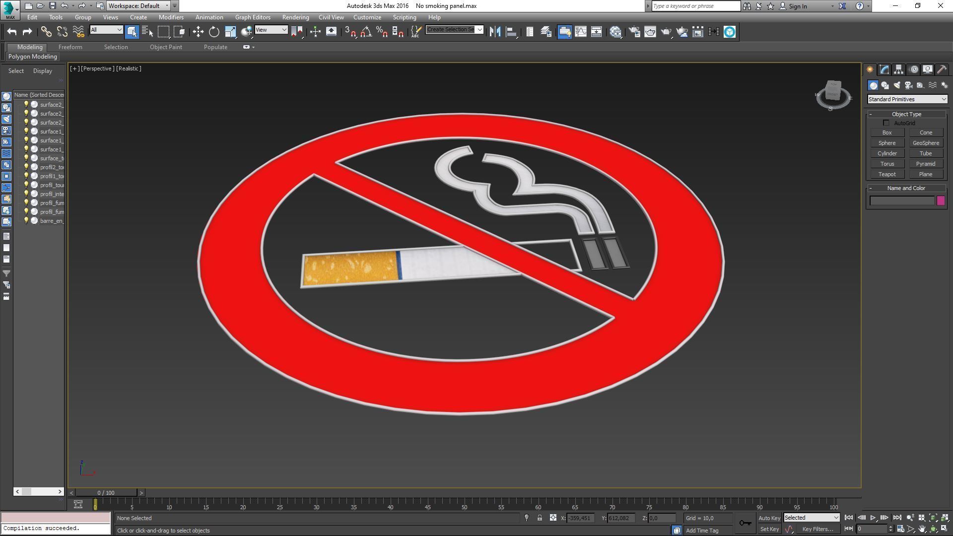 No smoking panel 3D model_4