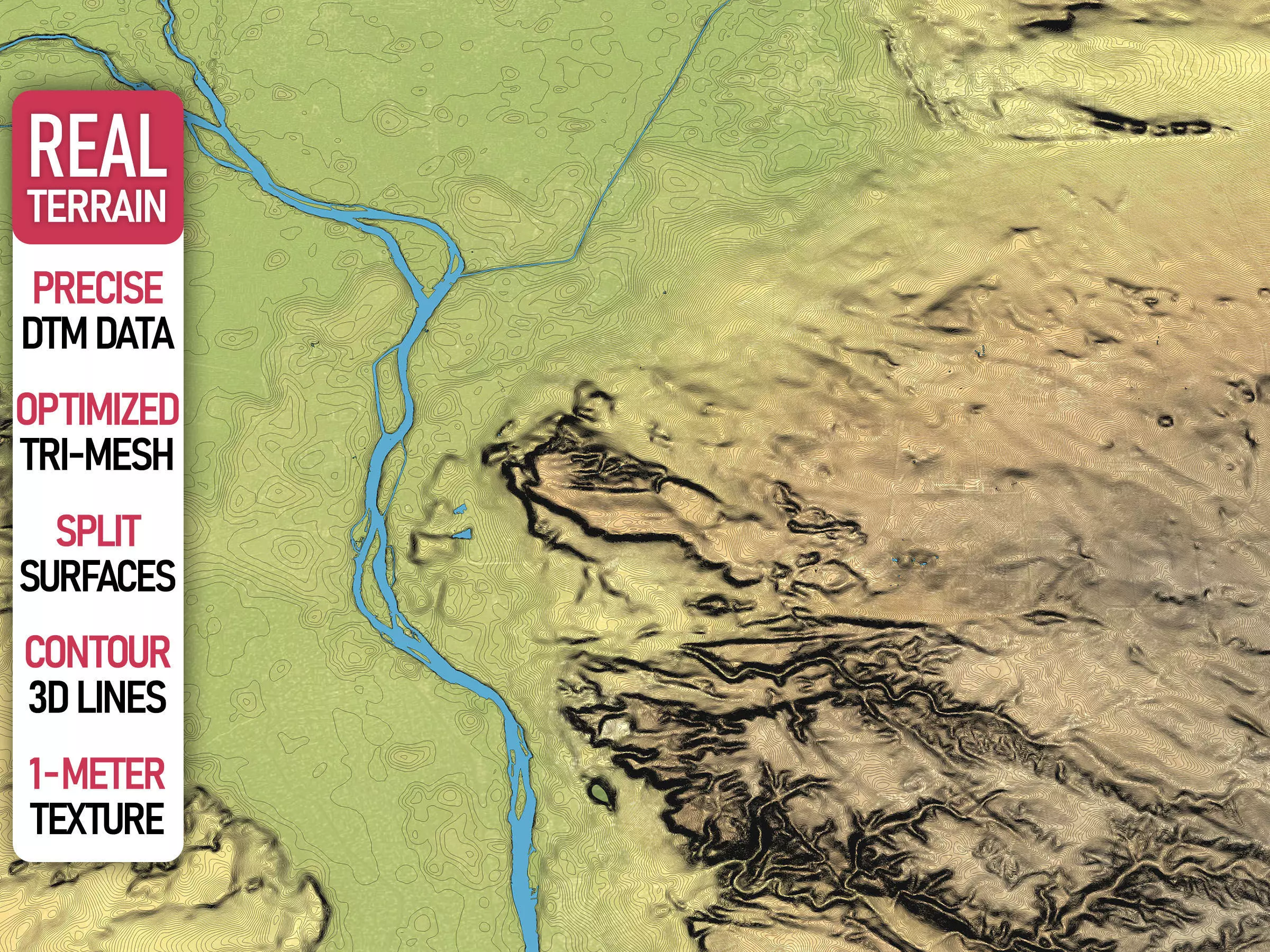 Cairo - Topography Terrain Low-poly 3D model_0