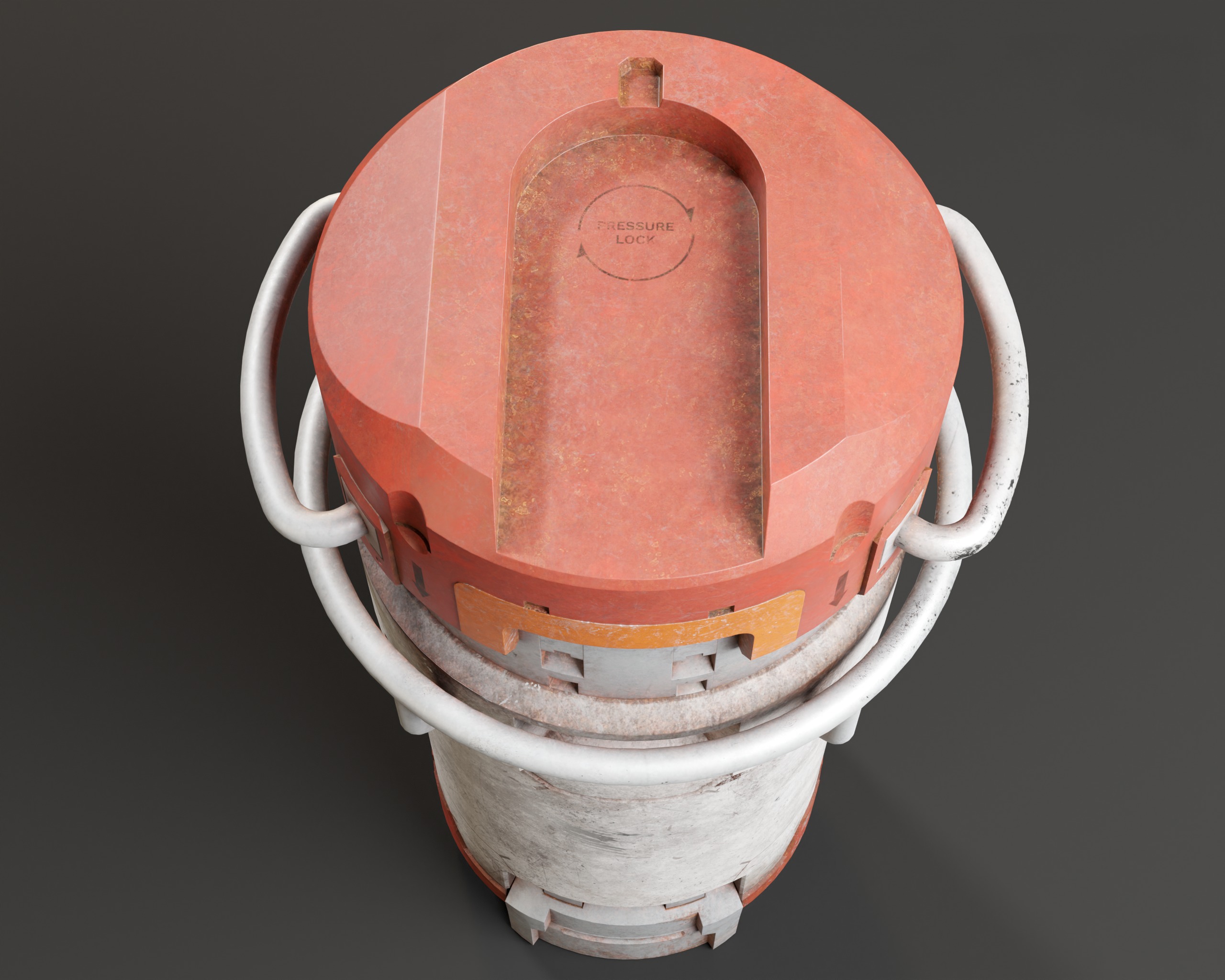 Push Unlock Sci-fi Canister Low-poly 3D model_10
