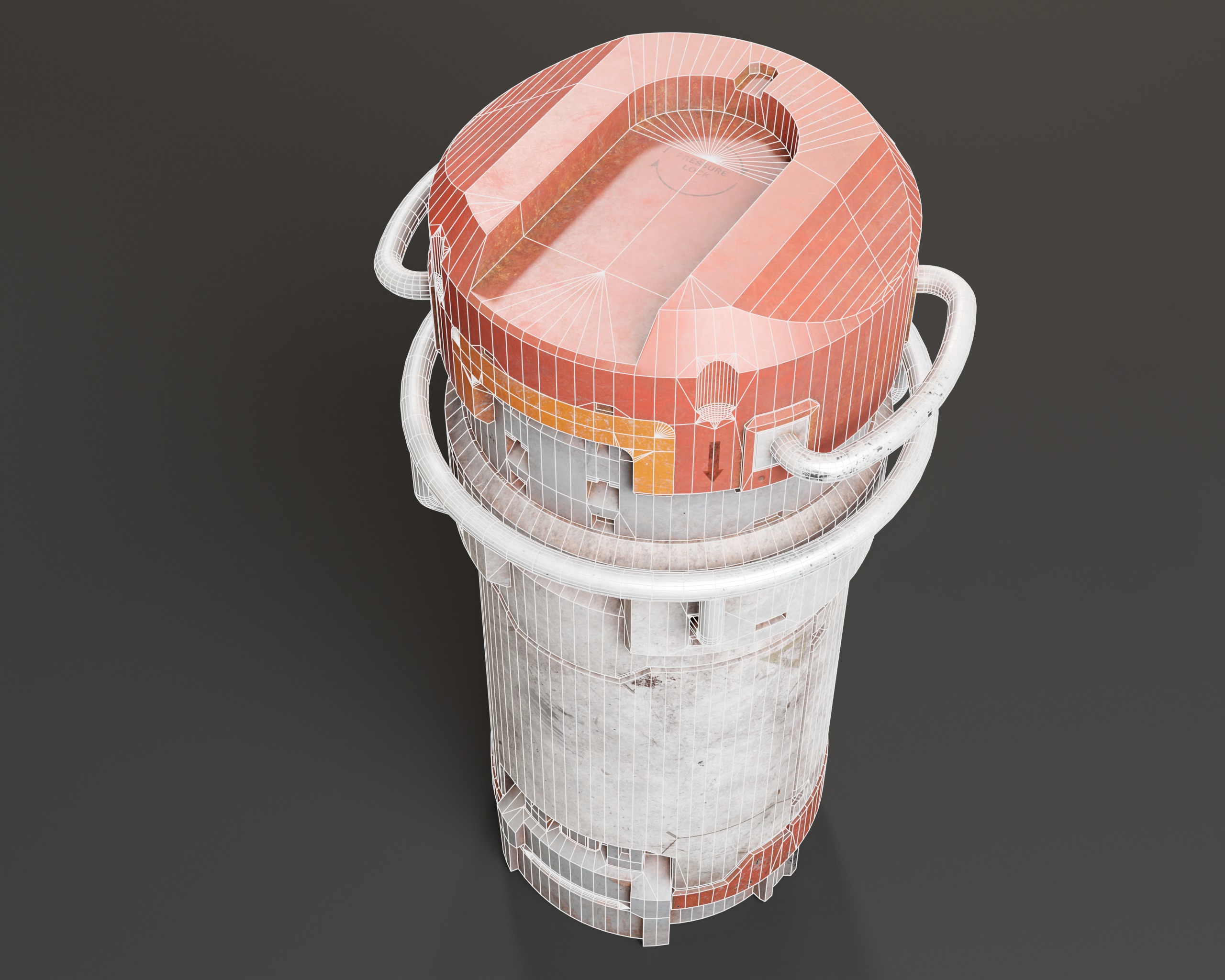 Push Unlock Sci-fi Canister Low-poly 3D model_5