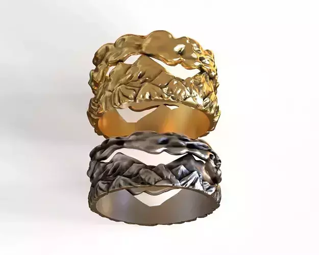 Mountains in the Clouds Band Ring