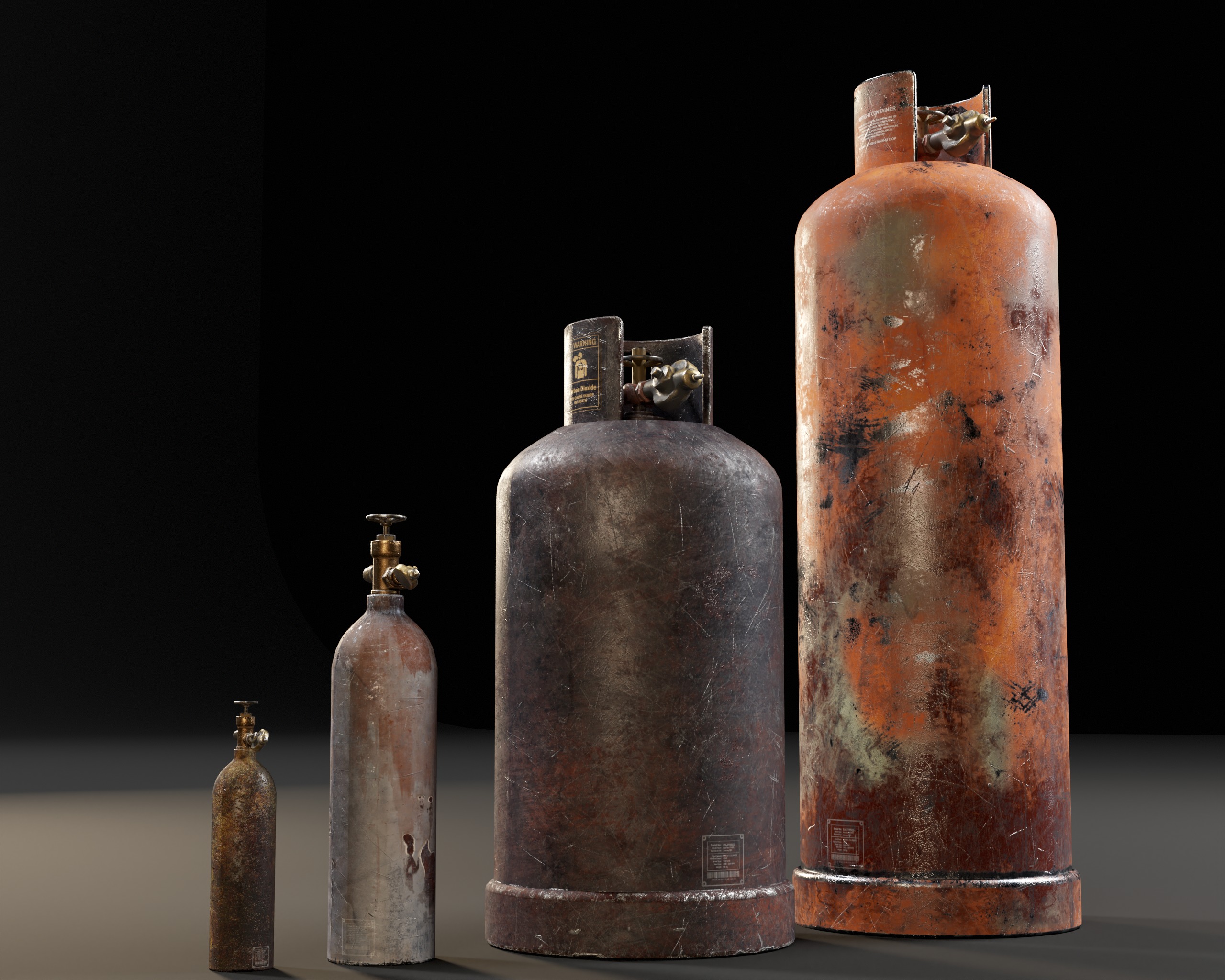 Gas Canister Capsules Low-poly 3D model_4