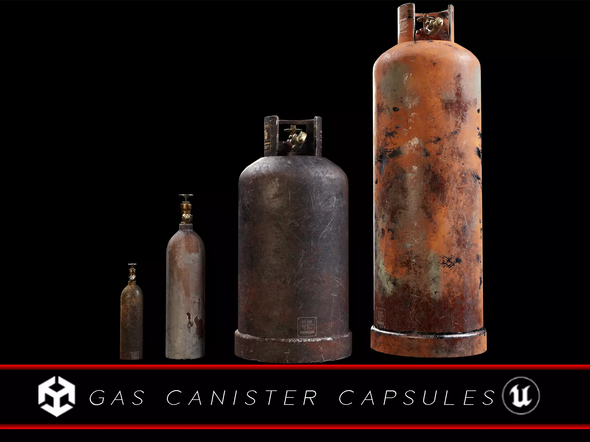 Gas Canister Capsules Low-poly 3D model_0