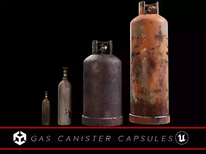 Gas Canister Capsules Low-poly 3D model