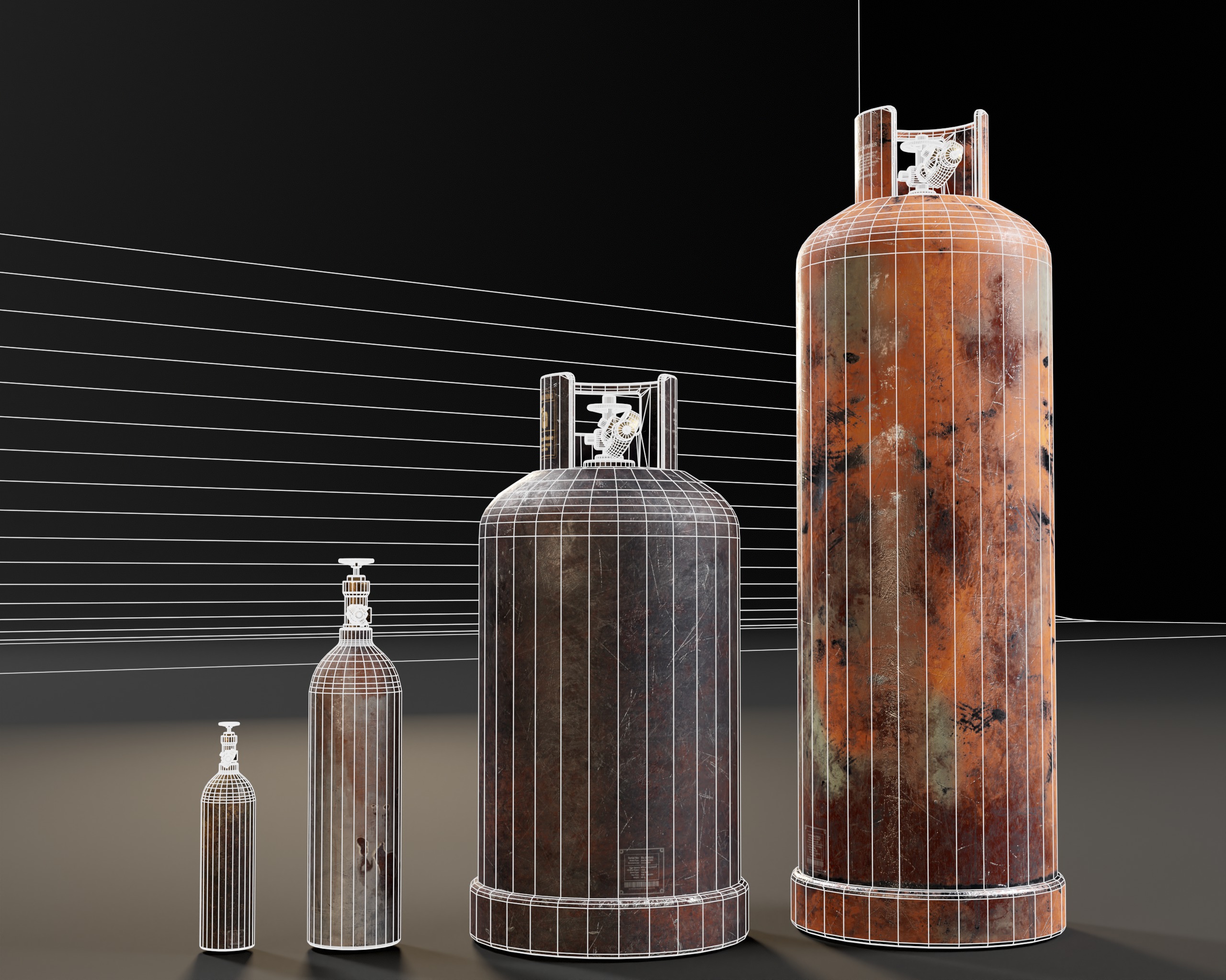 Gas Canister Capsules Low-poly 3D model_3