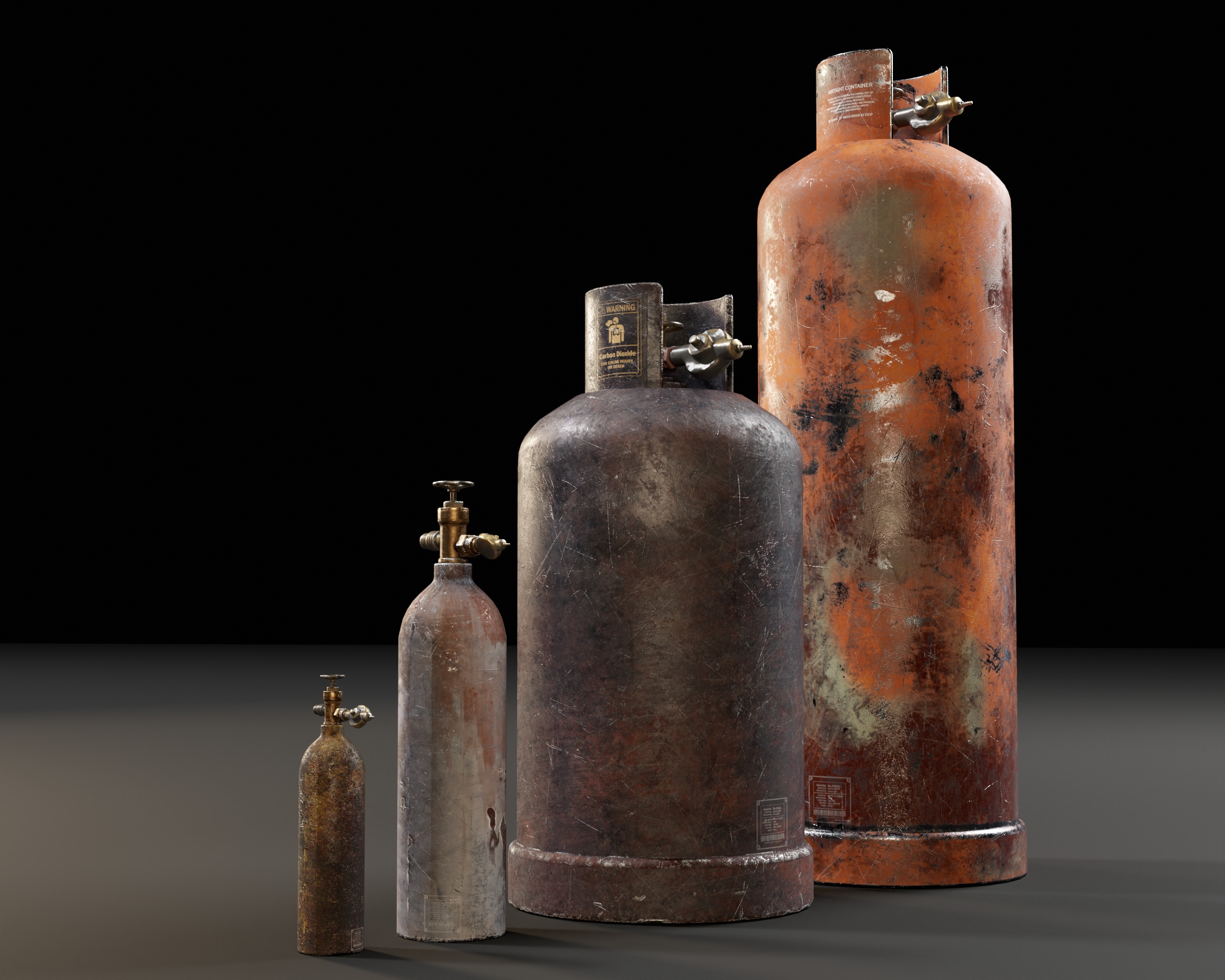 Gas Canister Capsules Low-poly 3D model_6