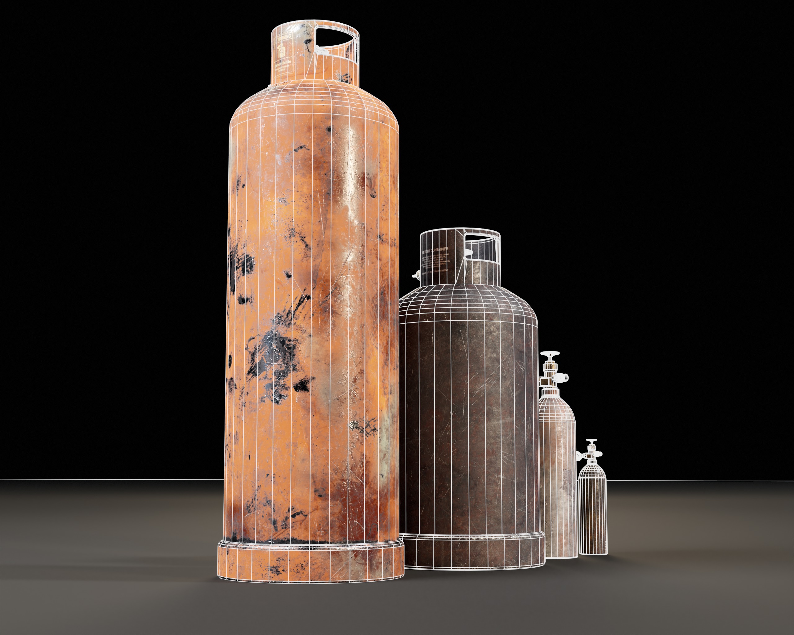 Gas Canister Capsules Low-poly 3D model_17