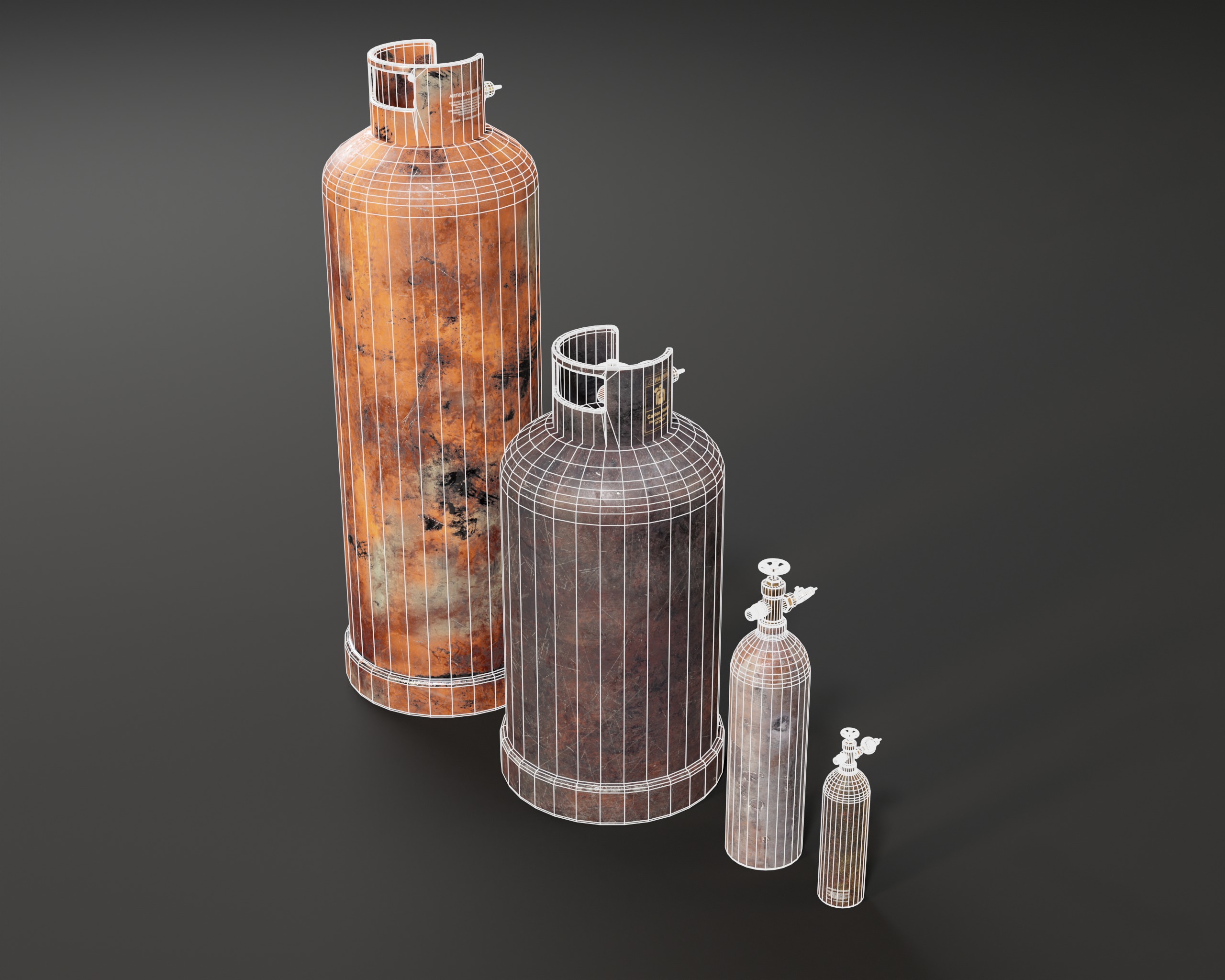 Gas Canister Capsules Low-poly 3D model_13