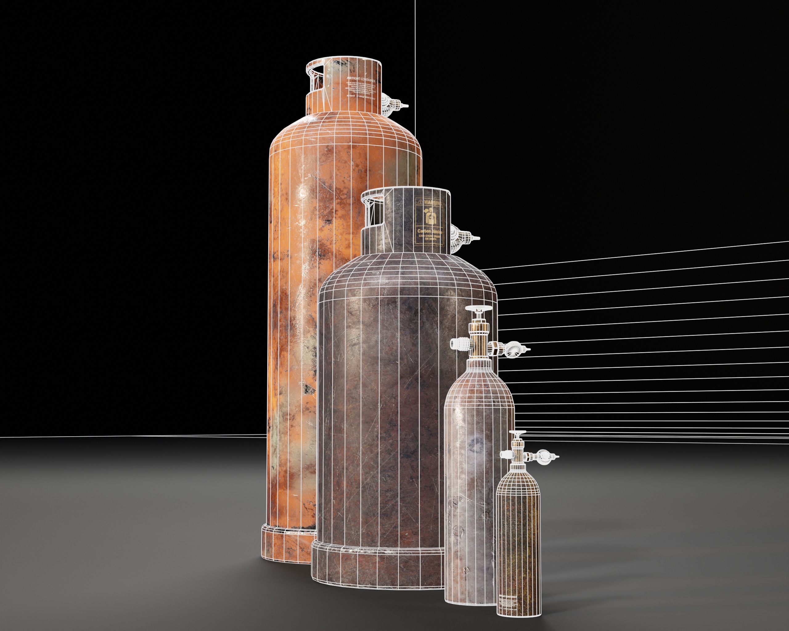 Gas Canister Capsules Low-poly 3D model_11