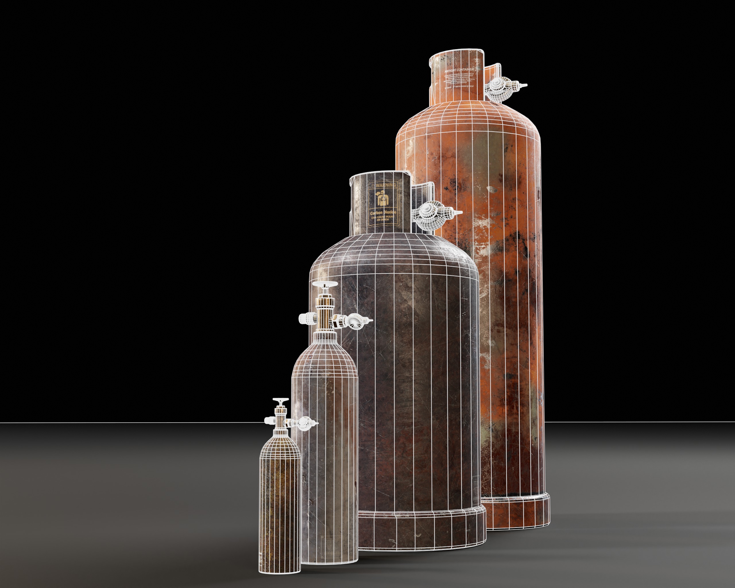 Gas Canister Capsules Low-poly 3D model_9