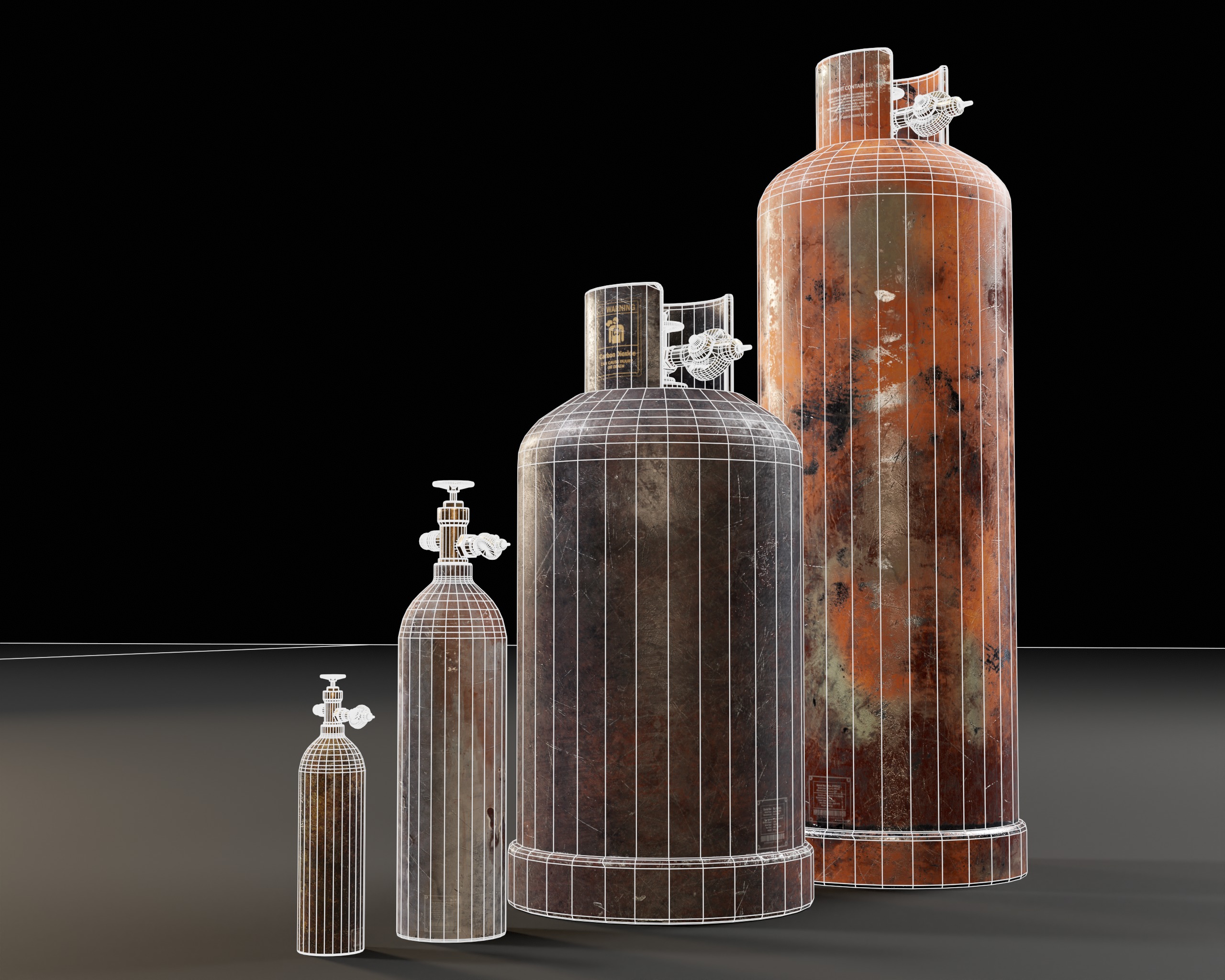 Gas Canister Capsules Low-poly 3D model_7