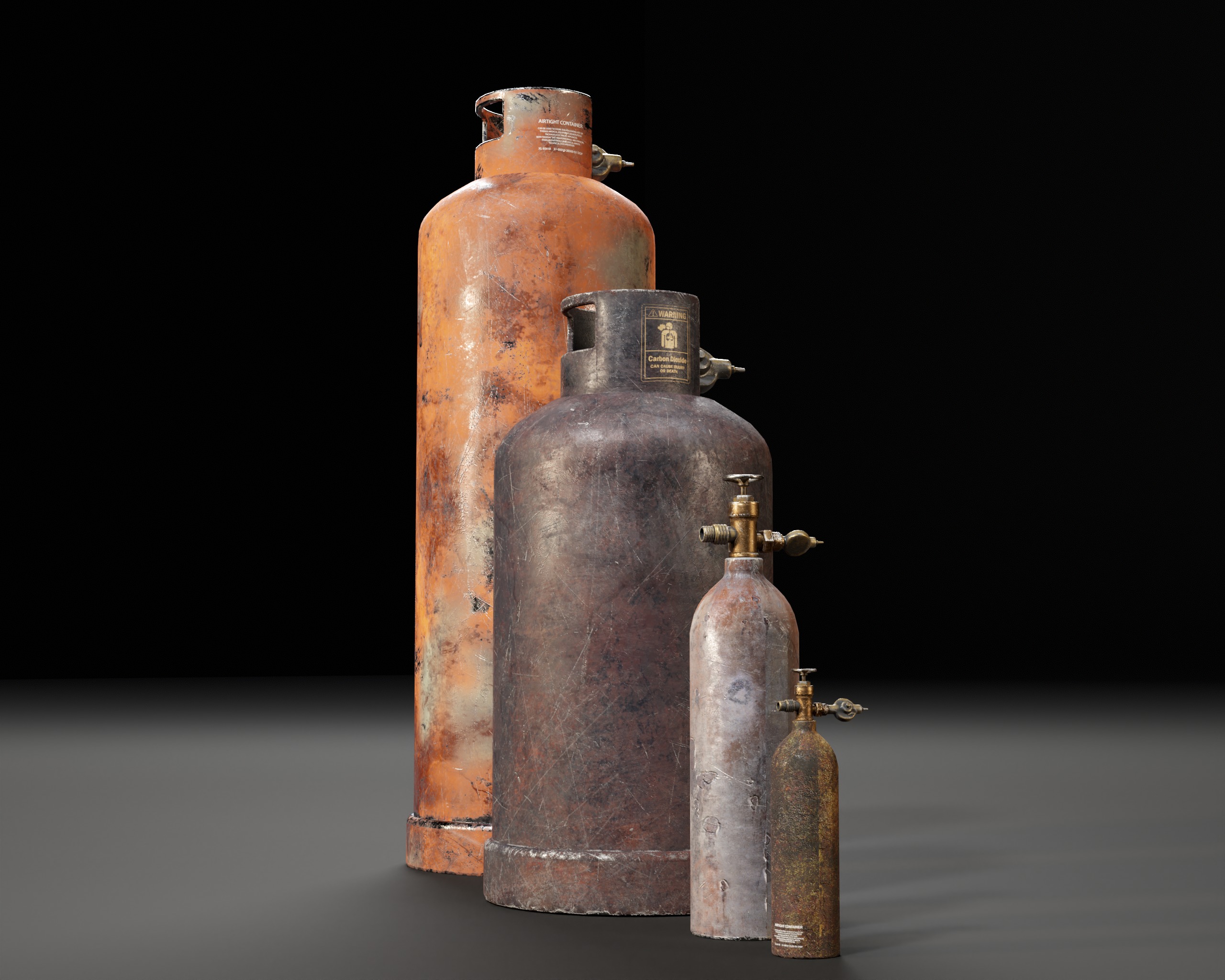 Gas Canister Capsules Low-poly 3D model_10
