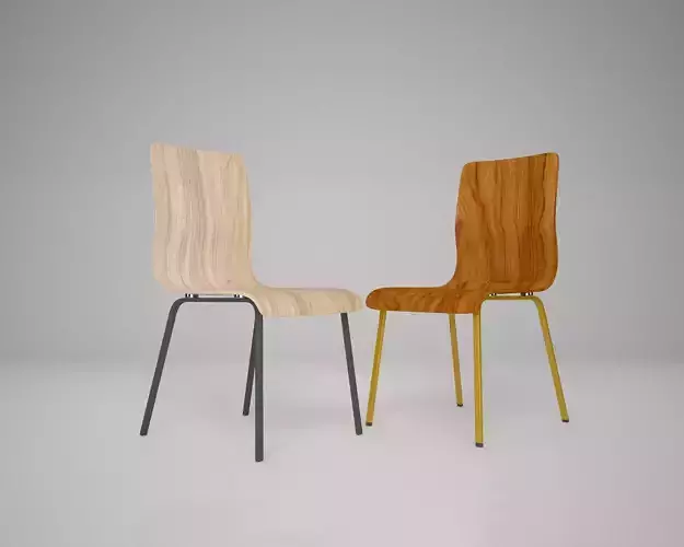 Wooden chair with metal legs C0020713