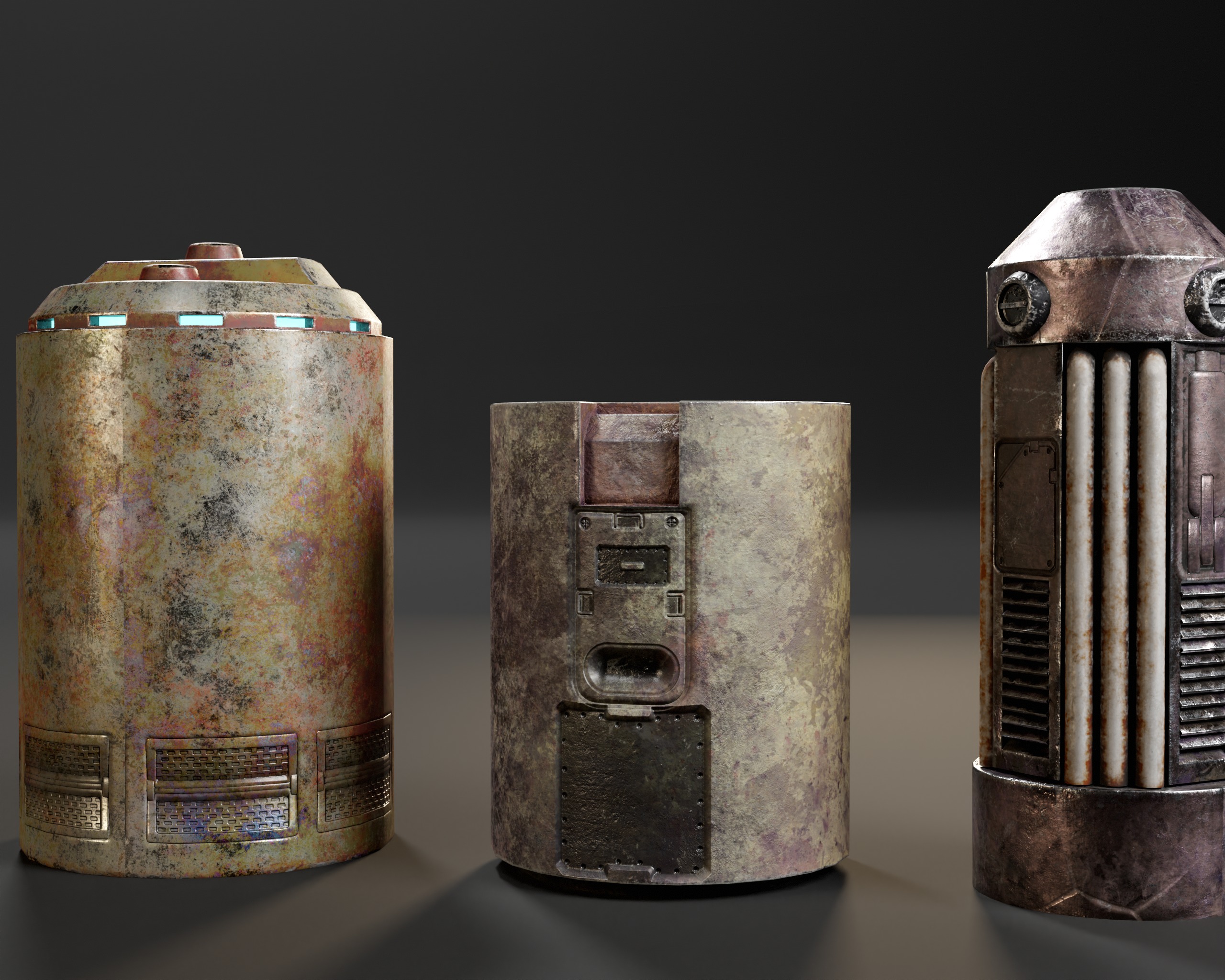 Powered Canister Set Low-poly 3D model_10