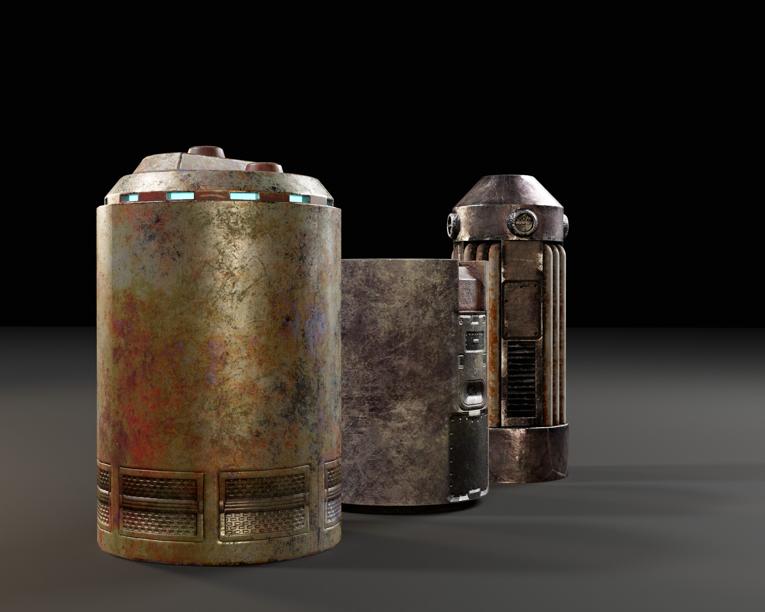 Powered Canister Set Low-poly 3D model_14