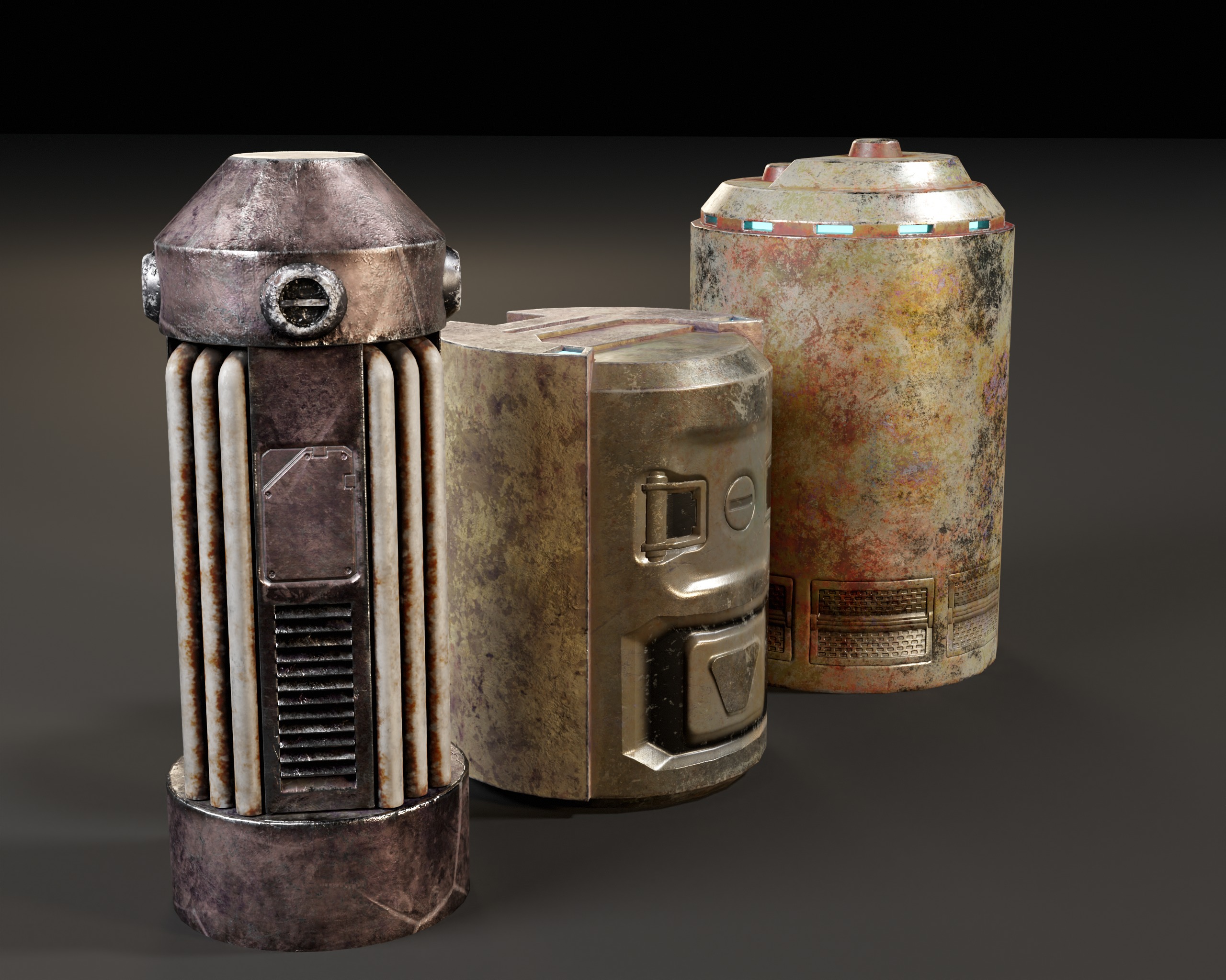Powered Canister Set Low-poly 3D model_6