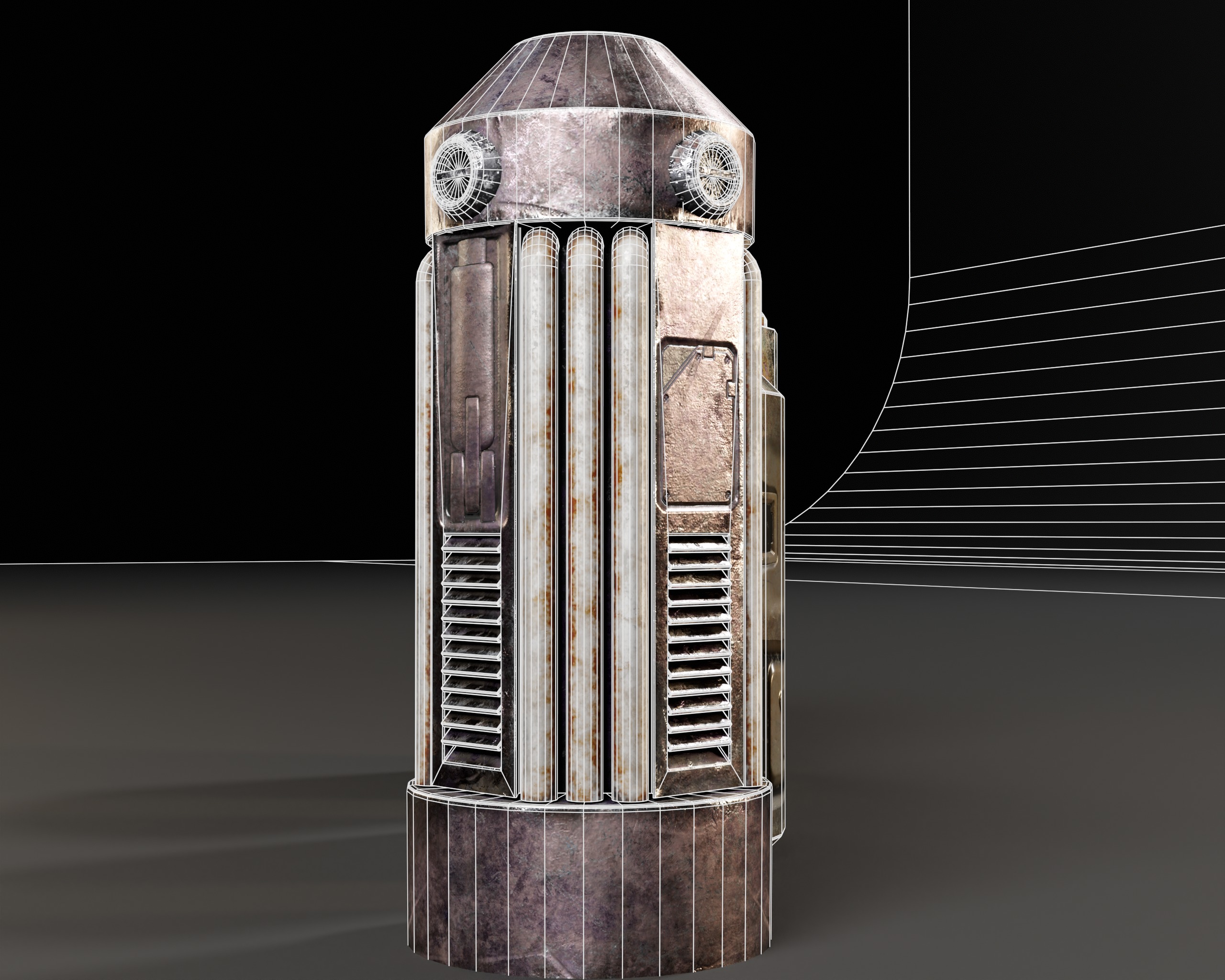 Powered Canister Set Low-poly 3D model_9