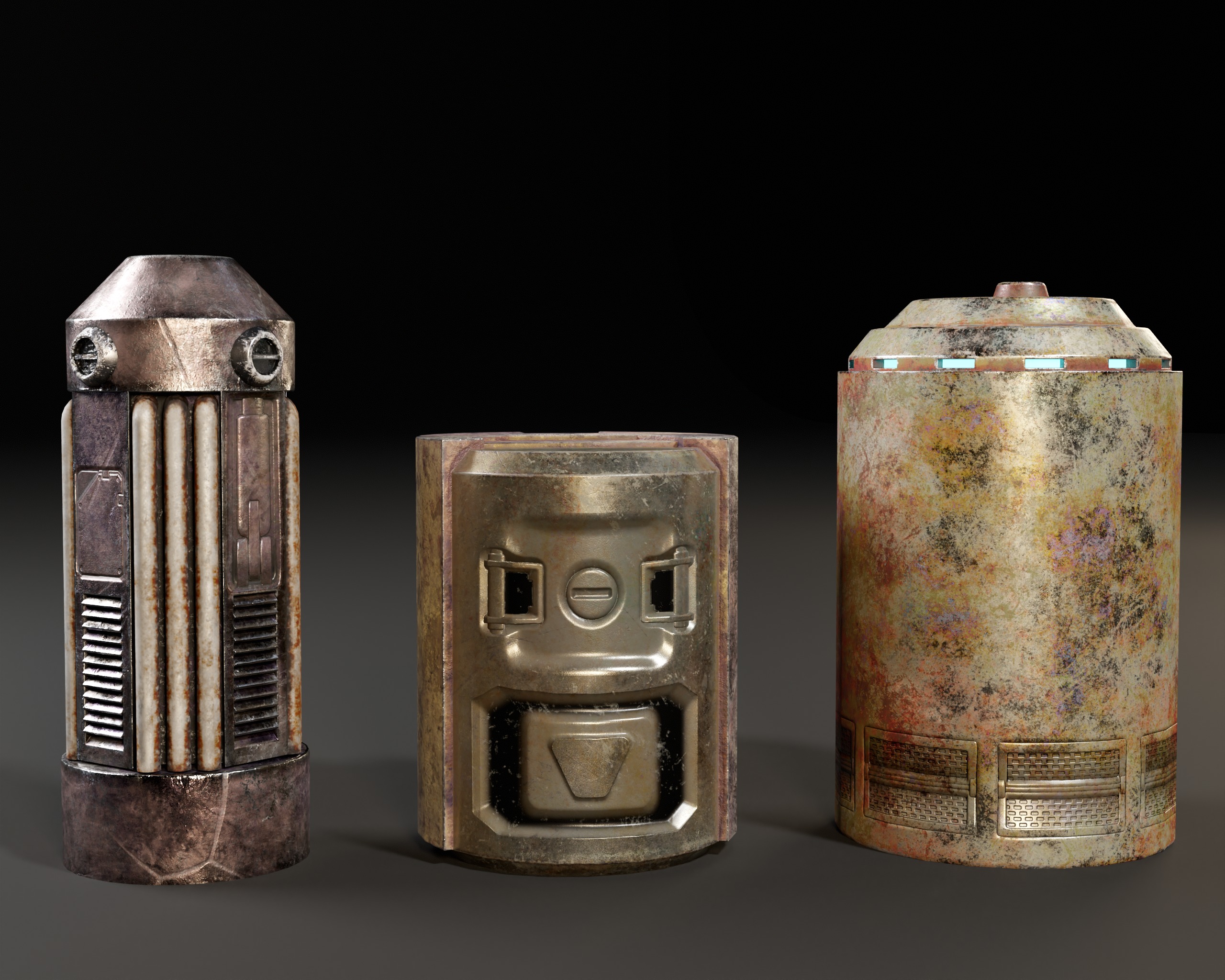 Powered Canister Set Low-poly 3D model_2