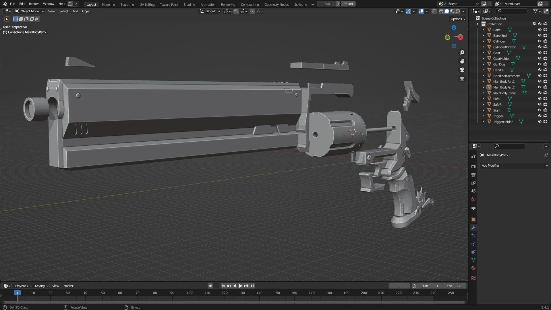 Zenless Zone Zero Billy Kid The Girls Revolver for Cosplay 3D print model_12