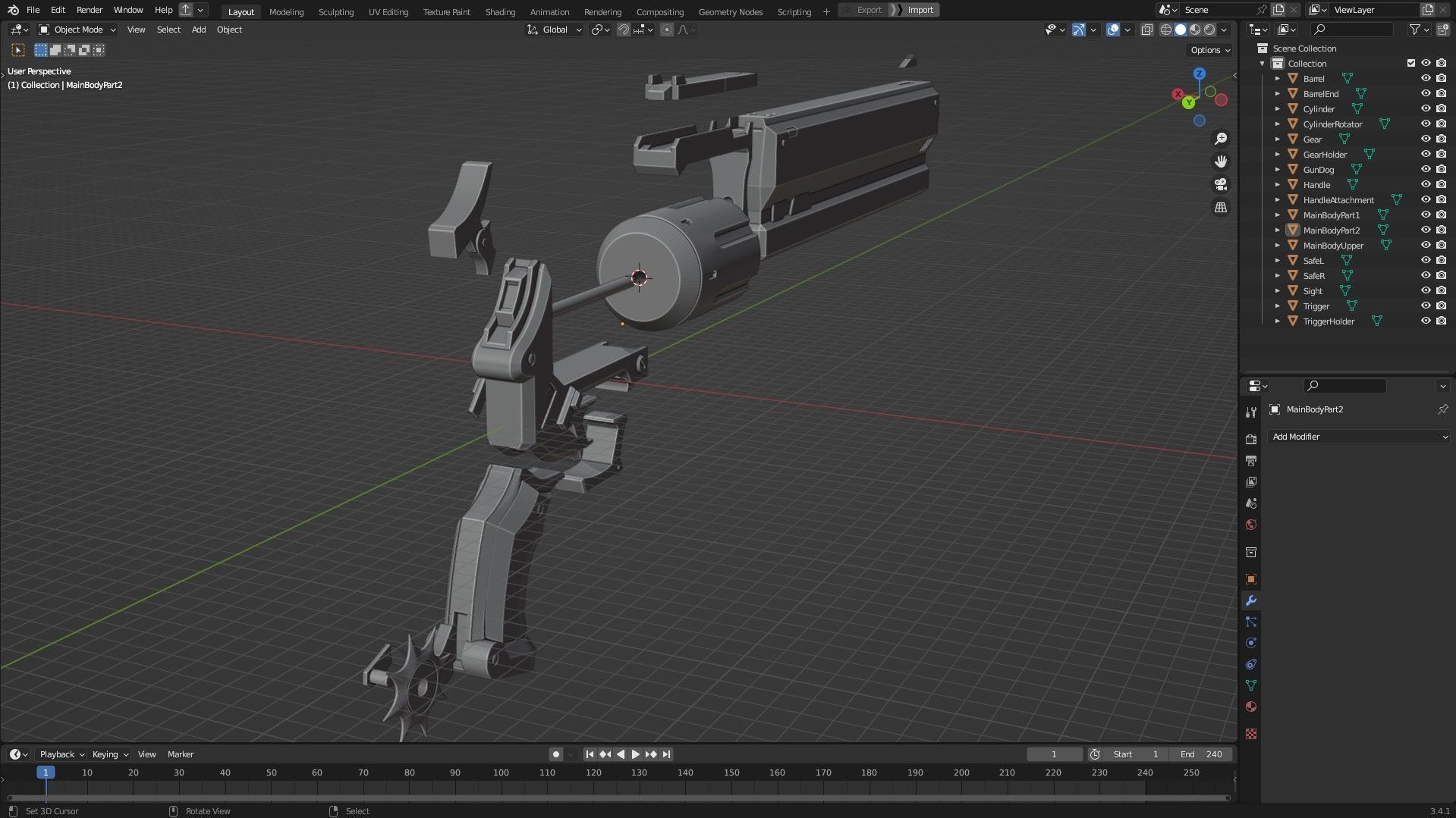 Zenless Zone Zero Billy Kid The Girls Revolver for Cosplay 3D print model_14