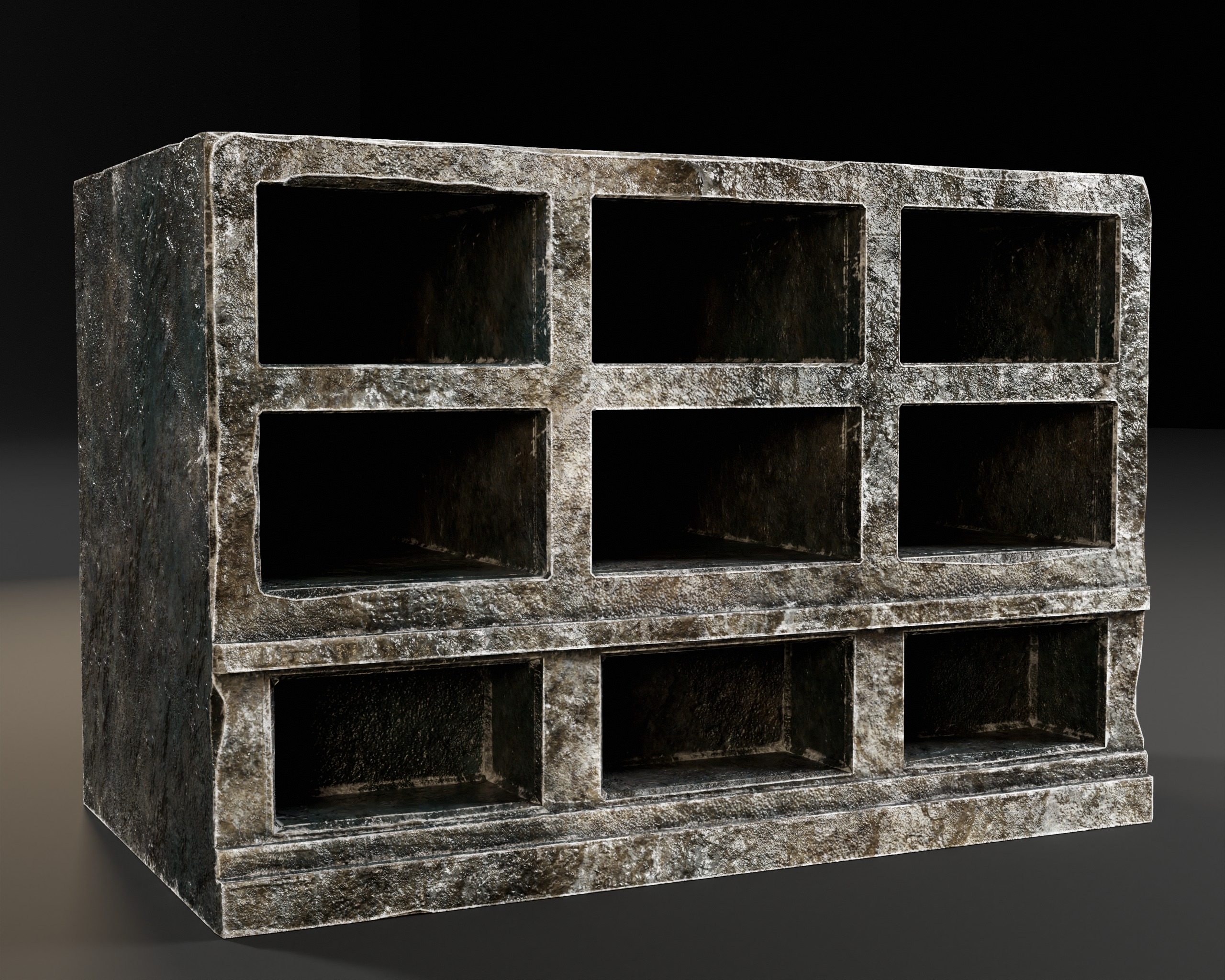 Medieval Tomb Shelf  Low-poly 3D model_4