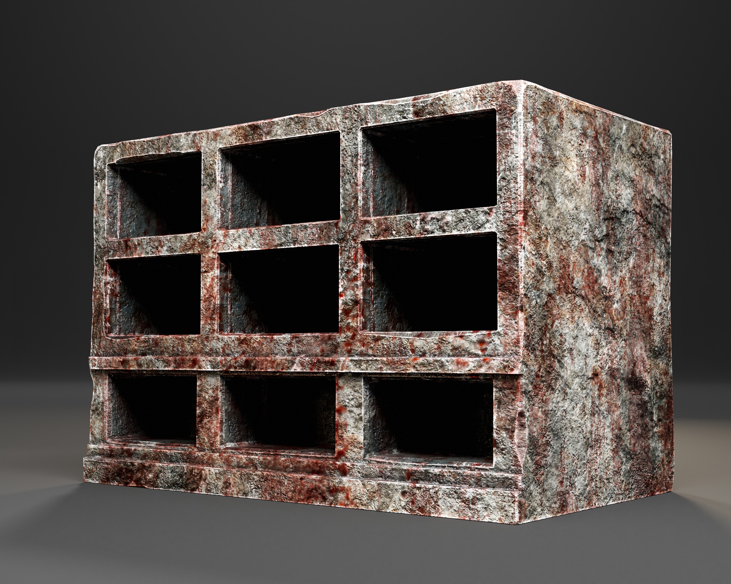 Medieval Tomb Shelf  Low-poly 3D model_6