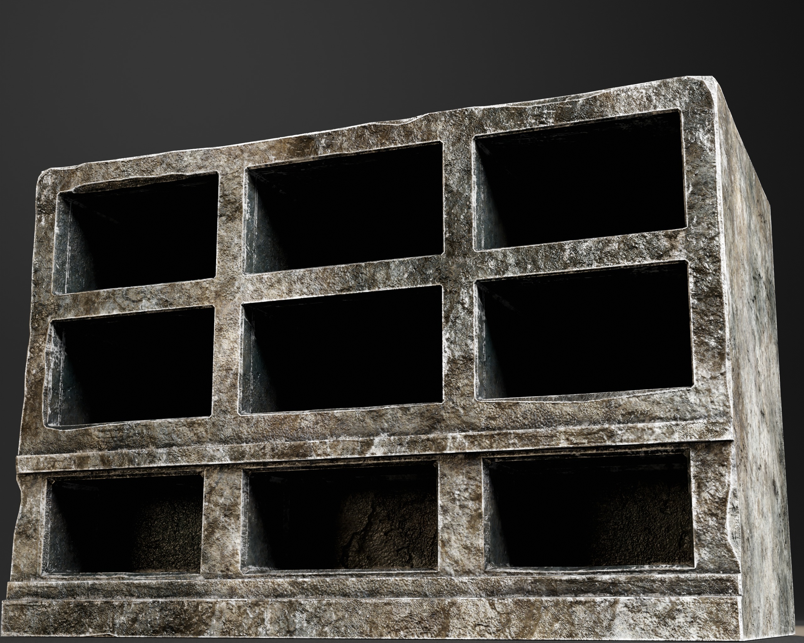 Medieval Tomb Shelf  Low-poly 3D model_12