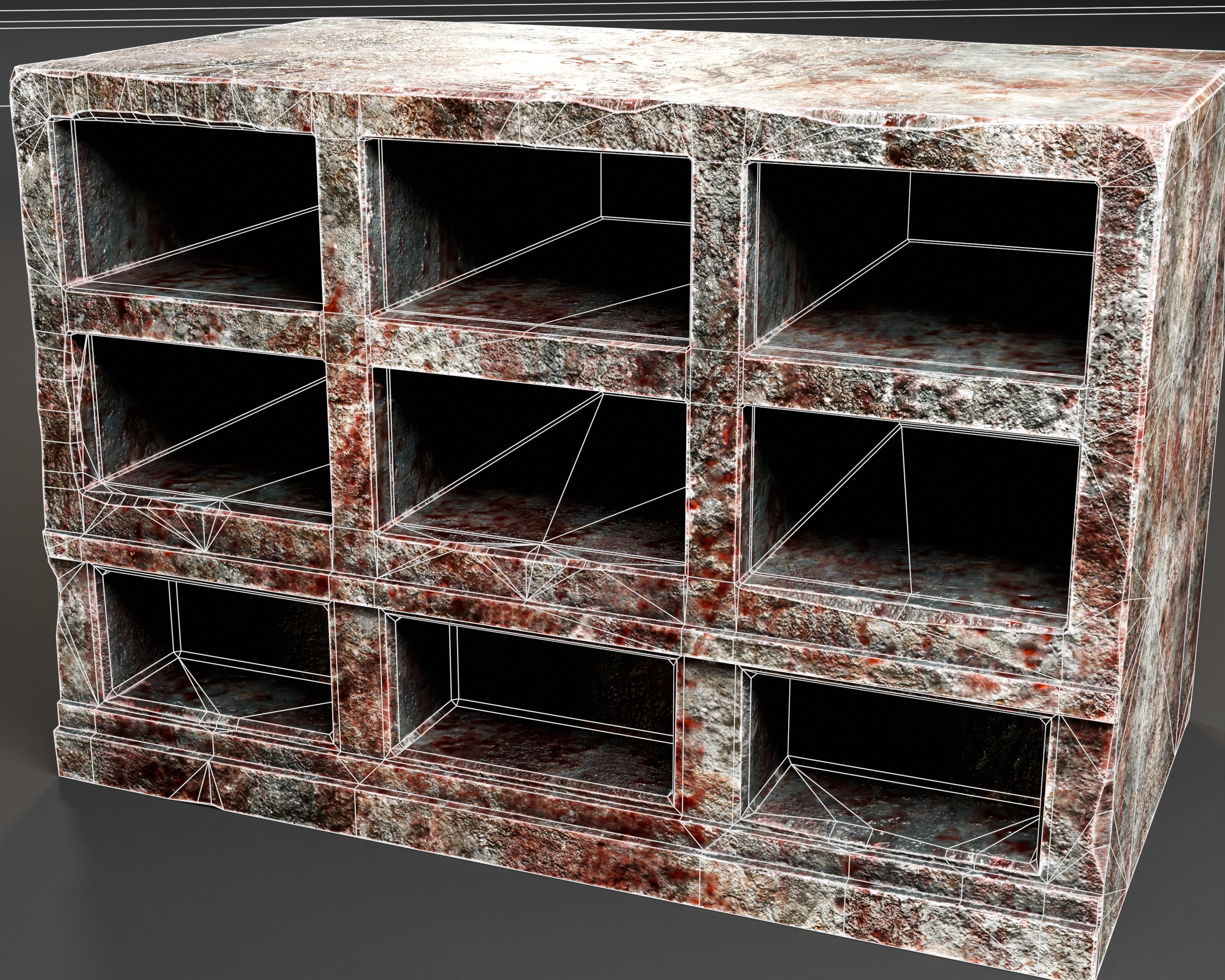 Medieval Tomb Shelf  Low-poly 3D model_15