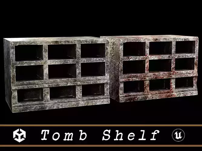 Medieval Tomb Shelf  Low-poly 3D model