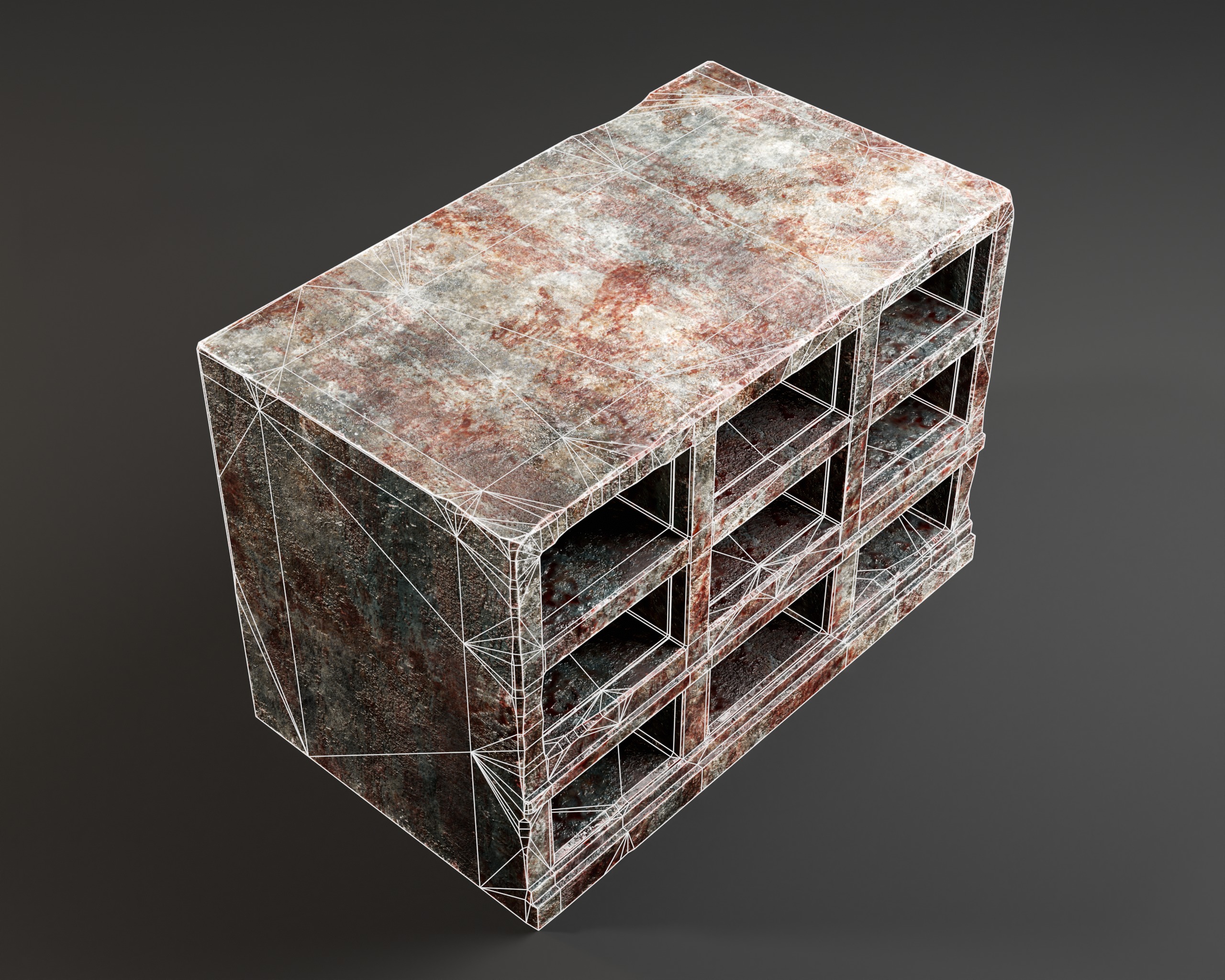 Medieval Tomb Shelf  Low-poly 3D model_9