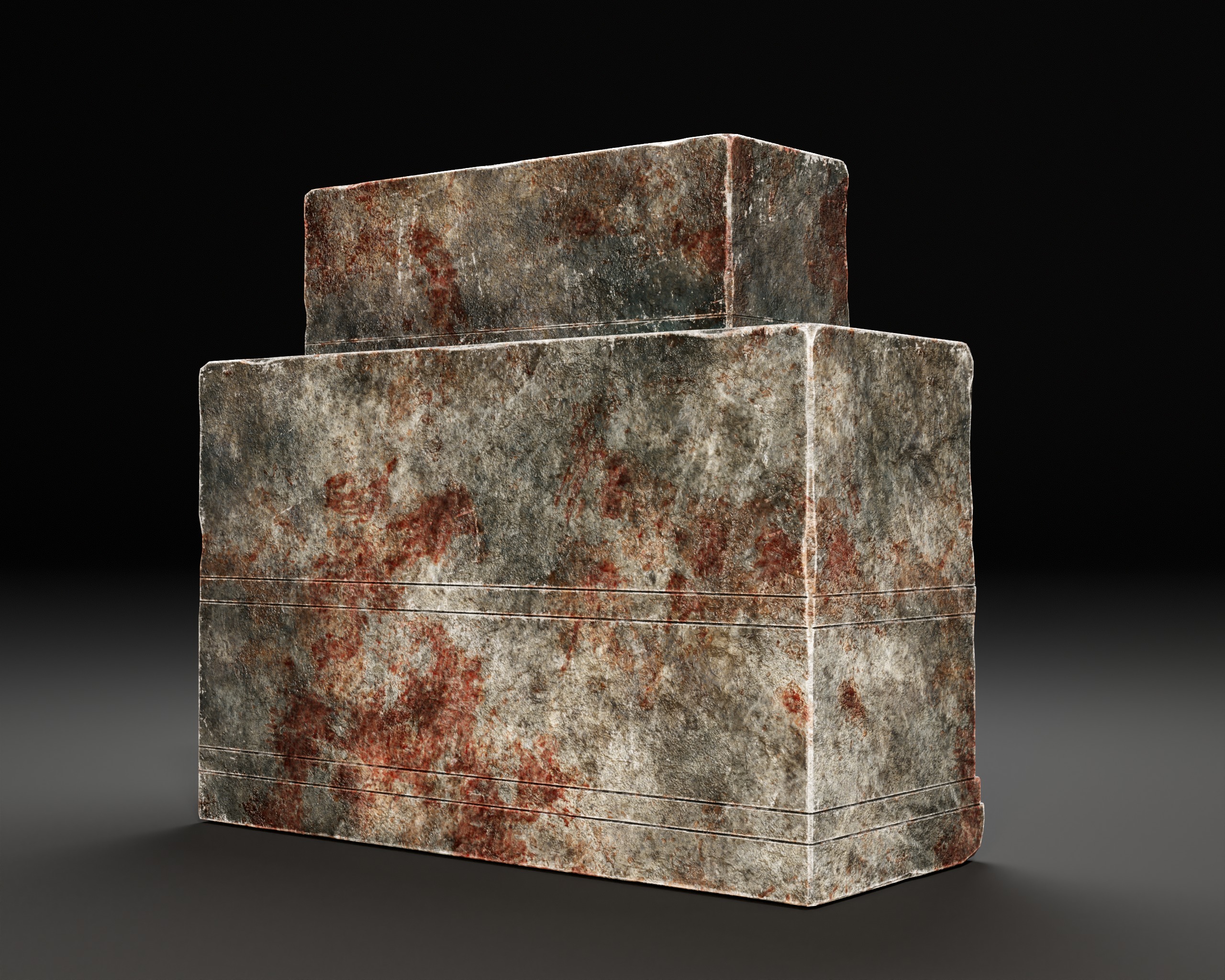 Medieval Three Tier Tomb Shelf Low-poly 3D model_12