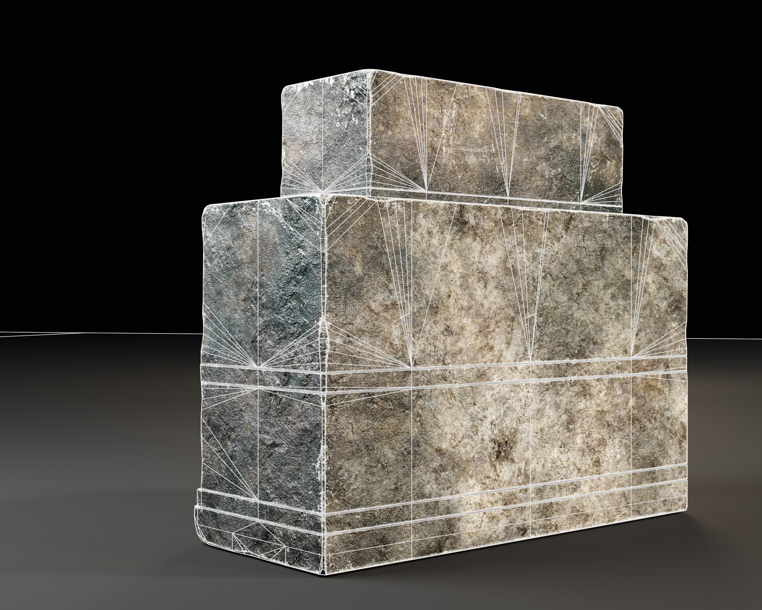 Medieval Three Tier Tomb Shelf Low-poly 3D model_11