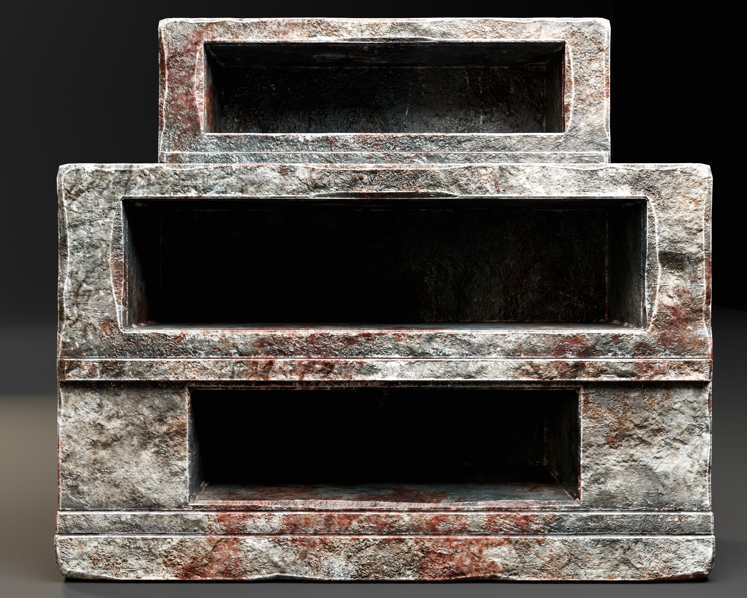 Medieval Three Tier Tomb Shelf Low-poly 3D model_14