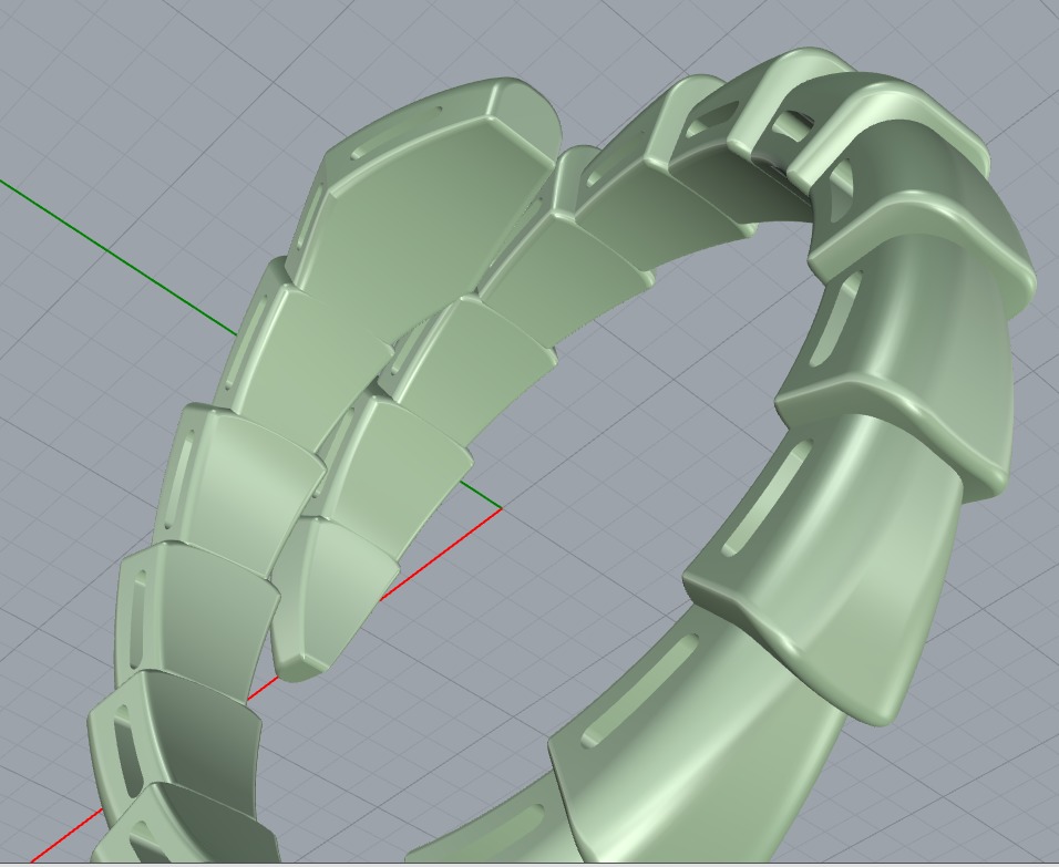 Bvlgari Serpenti Viper Ring 3D print model_4