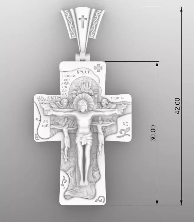 Russian cross 3D print model_0