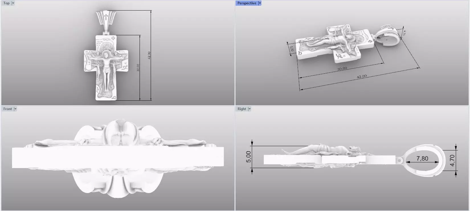 Russian cross 3D print model_1