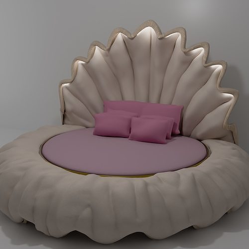 Shell Bed Higher Poly Sculpted Free 3D model