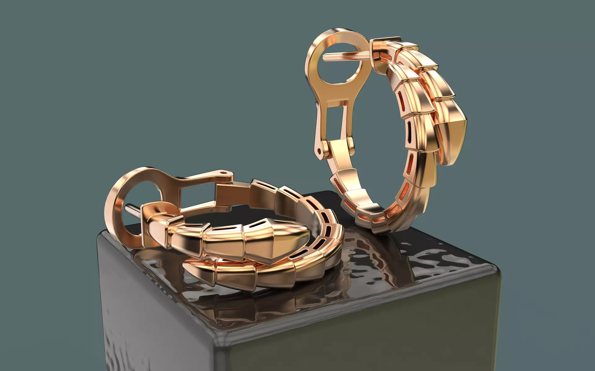 Bvlgari Serpenti Viper Earrings 3D print model