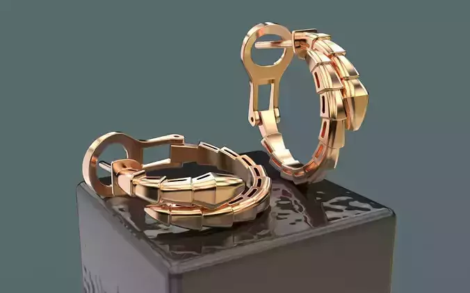 Bvlgari Serpenti Viper Earrings 3D print model