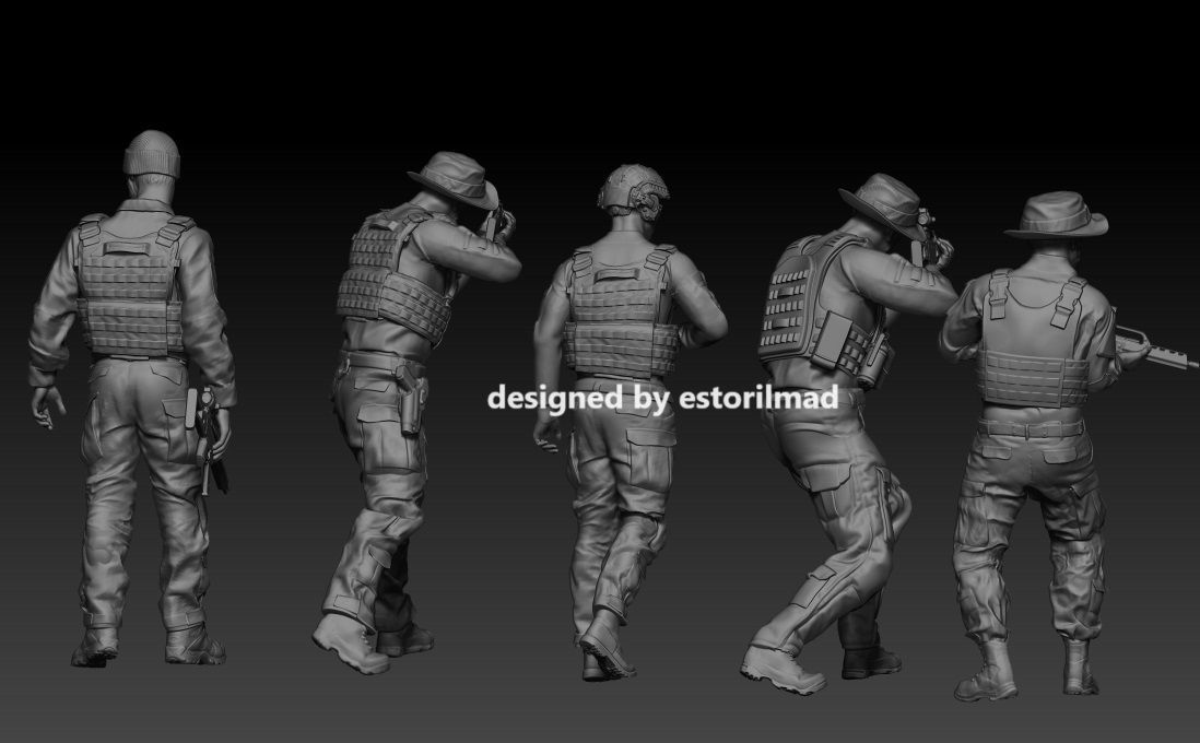 5 GERMAN BUNDESWEHR SOLDIERW ISAF WITH G36 3D print model_3