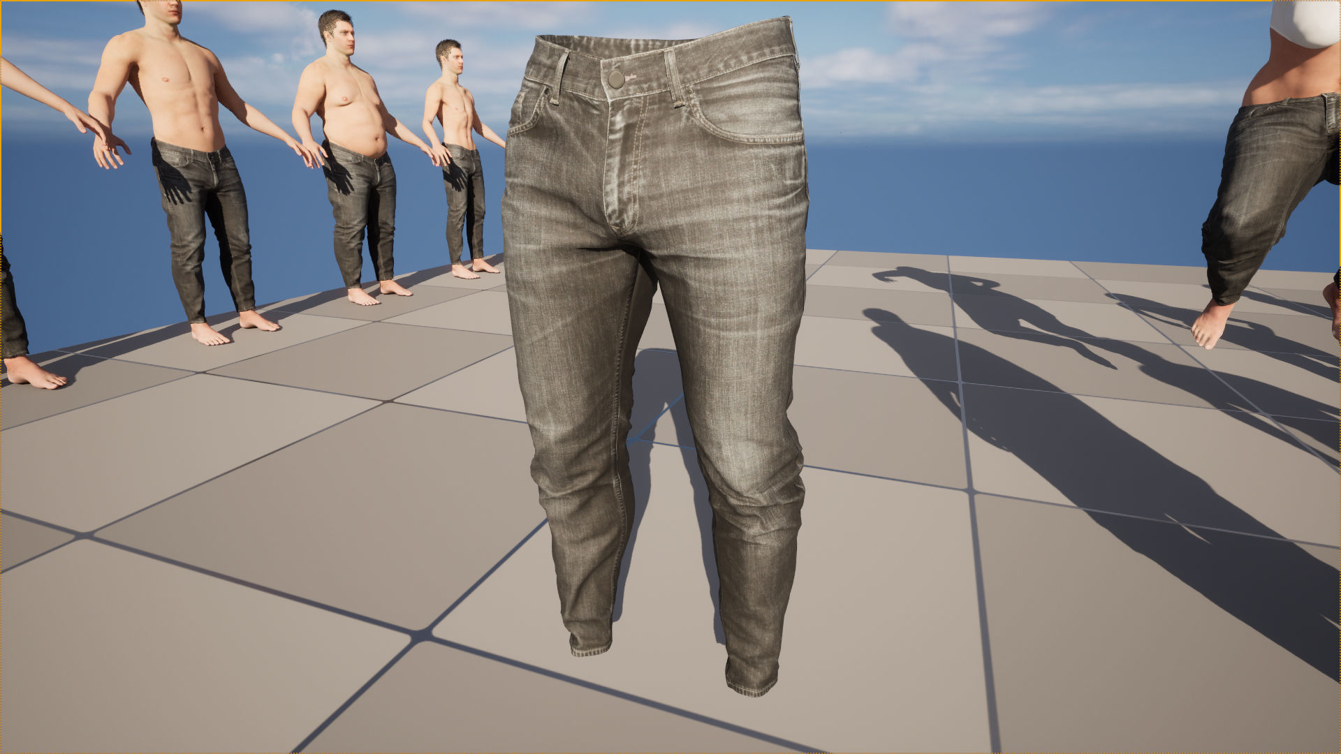 Jeans 142 - All MH Bodies - UE5 Skeletons - Rigged Low-poly 3D model_12