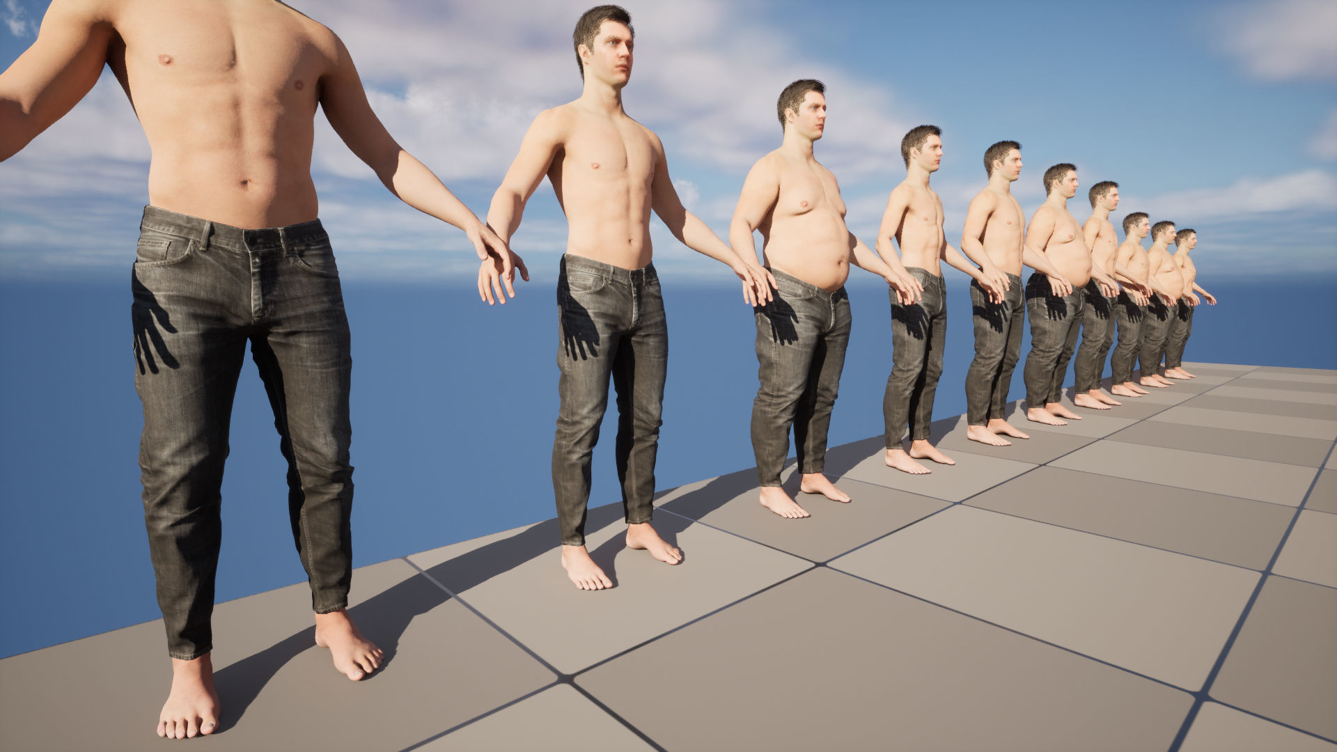 Jeans 142 - All MH Bodies - UE5 Skeletons - Rigged Low-poly 3D model_9