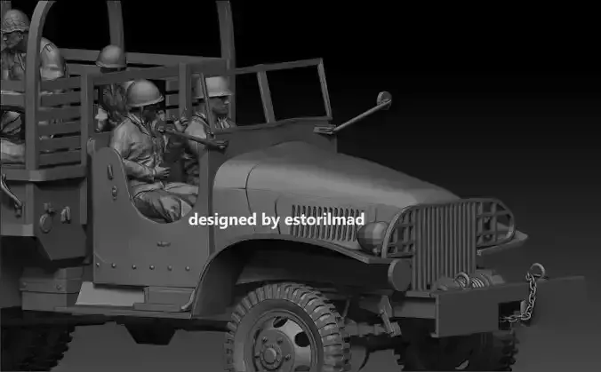 AMERICAN SOLDIER DRIVER AND TRUCK STUDEBAKER  GMC CCKV 3D print model