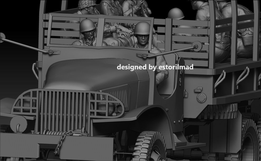 AMERICAN SOLDIER DRIVER AND TRUCK STUDEBAKER  GMC CCKV 3D print model_3