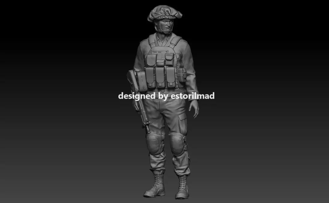 IDF SOLDIER WITH MACHINE GUN 3D print model_0