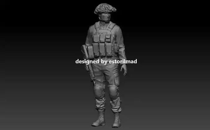 IDF SOLDIER WITH MACHINE GUN 3D print model