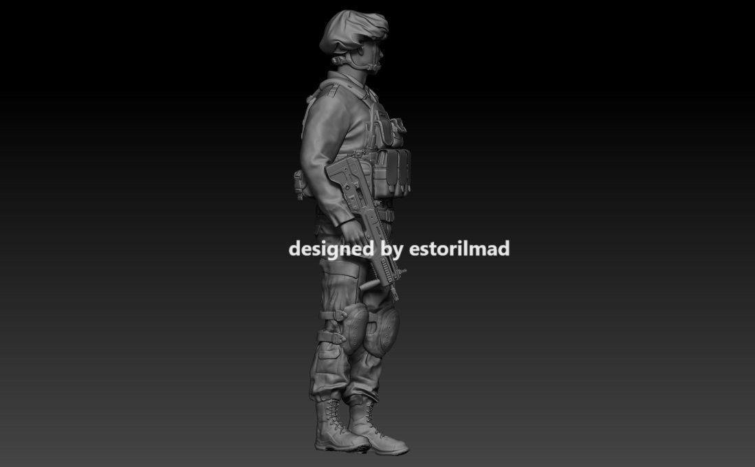 IDF SOLDIER WITH MACHINE GUN 3D print model_1