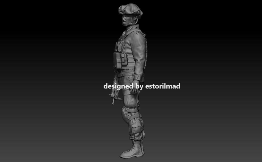 IDF SOLDIER WITH MACHINE GUN 3D print model_2