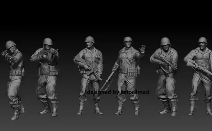  PACK 6 AMERICAN RANGERS NORMANDY SOLDIERS