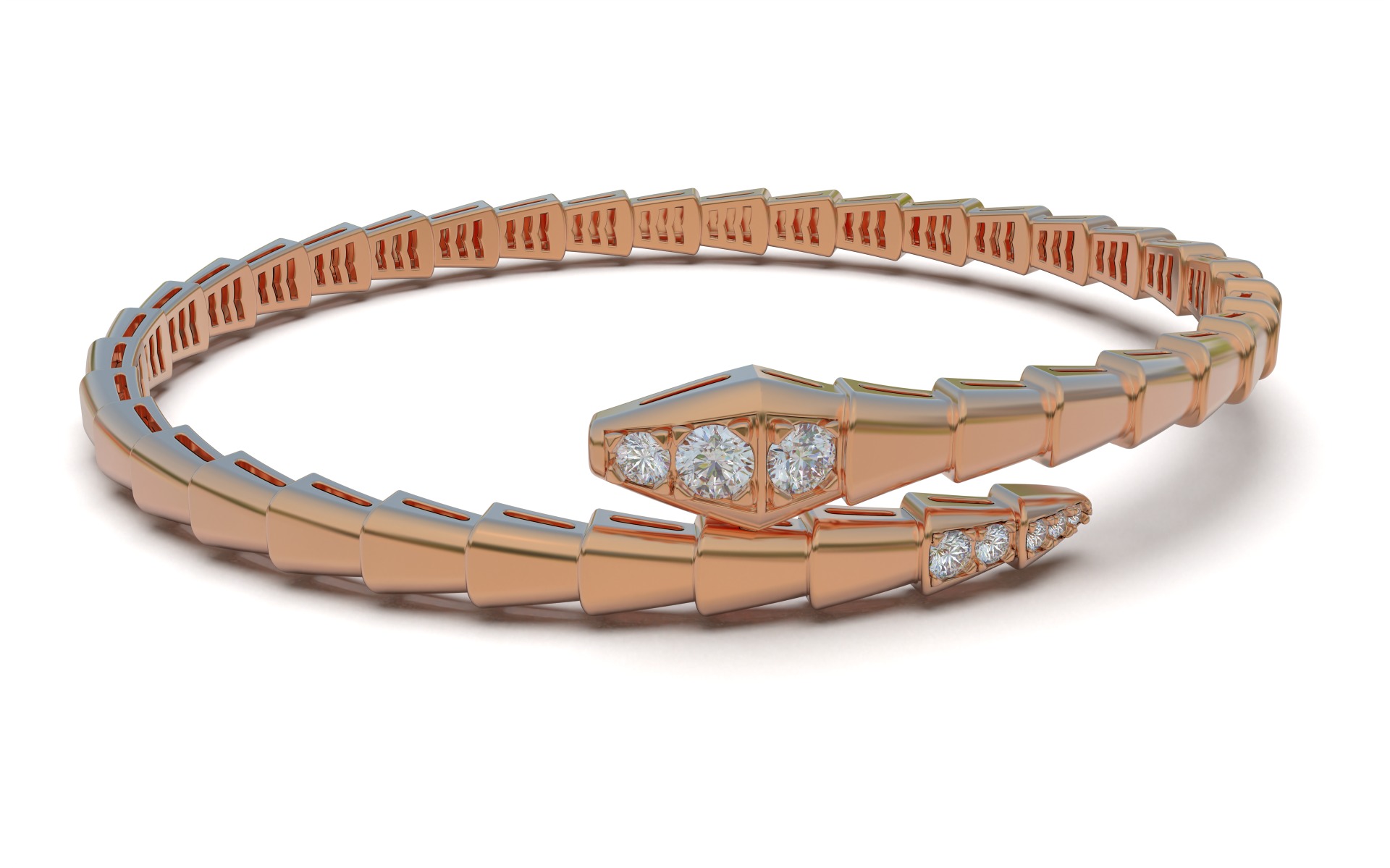 Bvlgari Serpenti Bracelet Viper with gem 3D print model_1